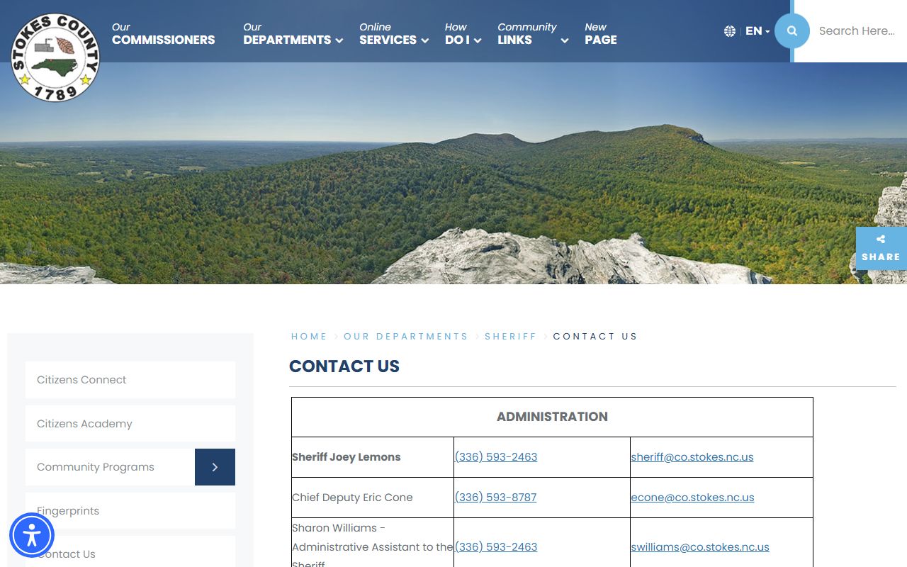 Stokes County arrest records and court charges sheriff contact directory