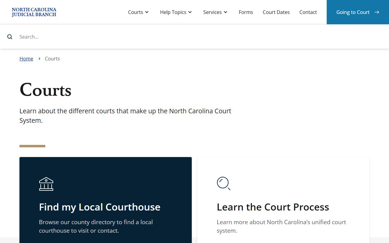 Stokes County court dockets North Carolina court divisions overview