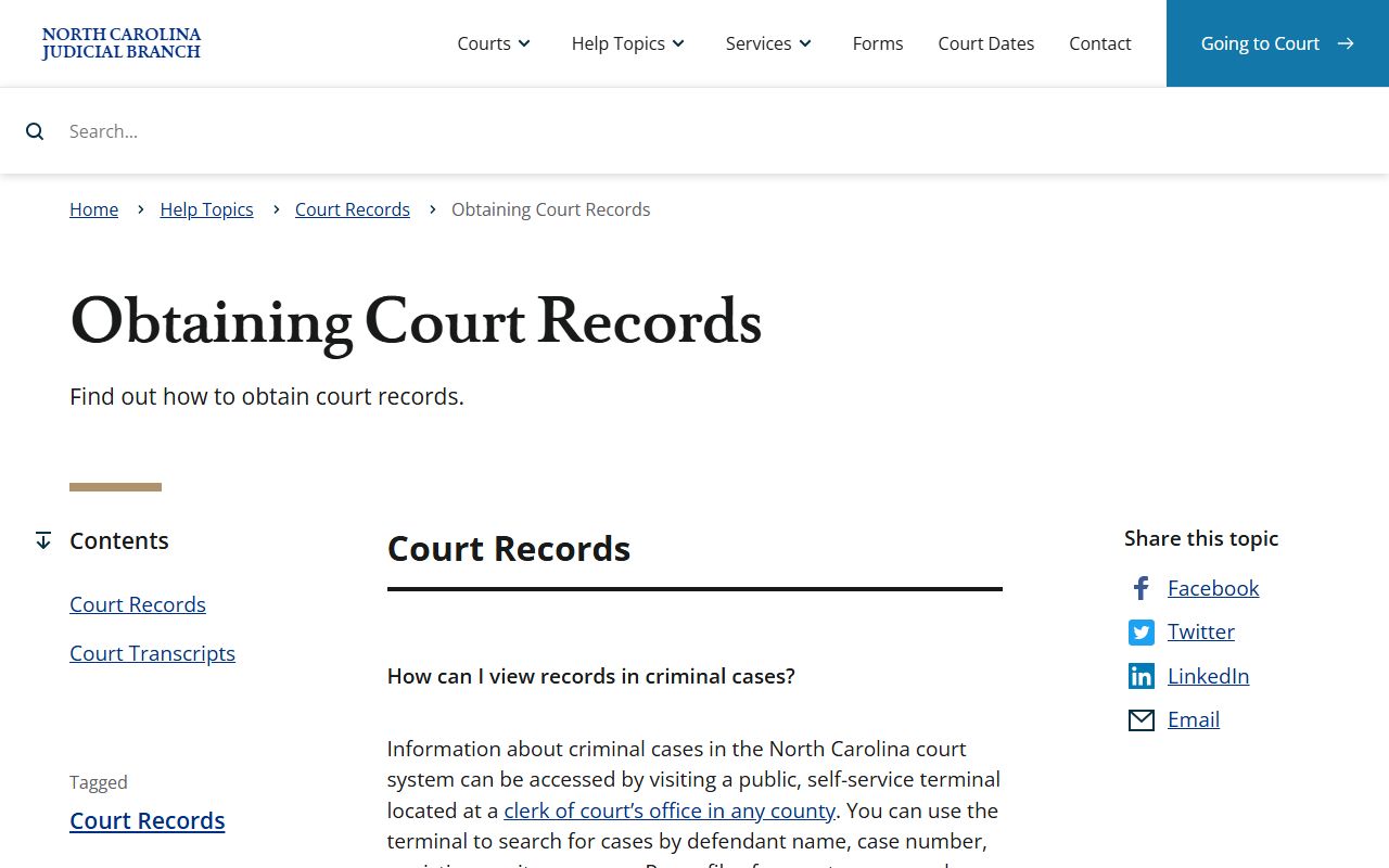 Stokes County court records NC court records access guidance