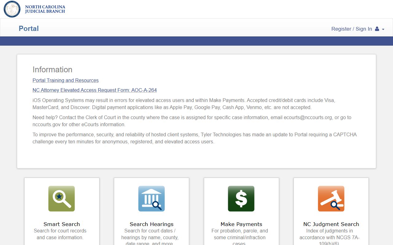 Stokes County court records NC eCourts Portal landing page