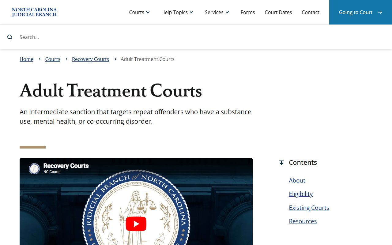 Stokes County District Court Adult Treatment Courts page