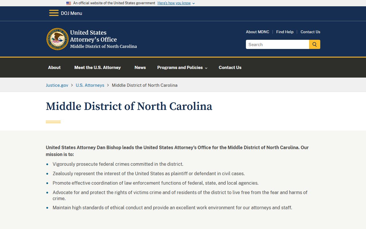 Stokes County District Court federal district U.S. Attorney source