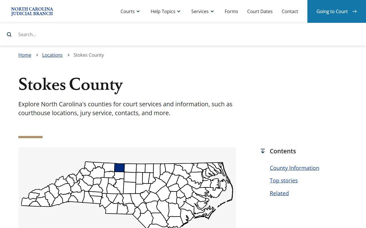 Stokes County court records Judicial Branch landing page