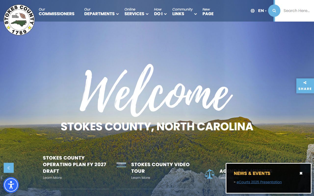 Stokes County government court records offices