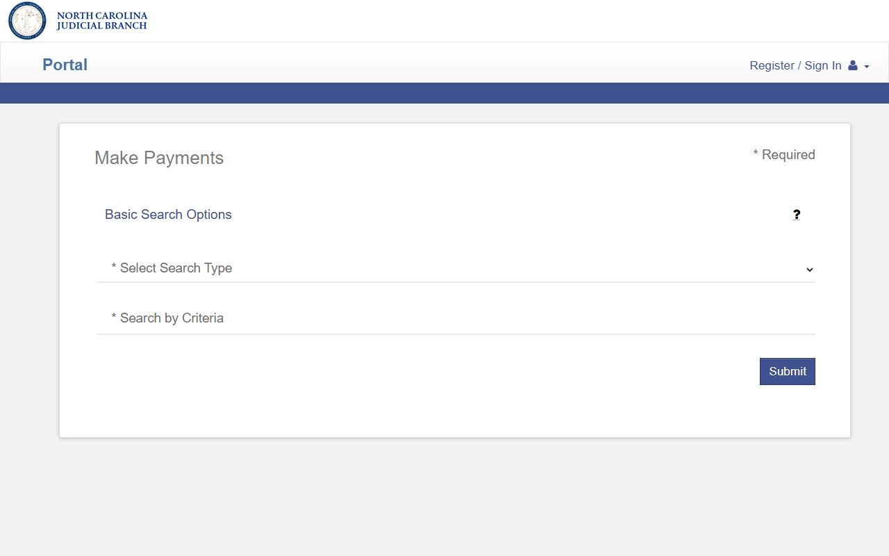 Stokes County traffic court records Portal Make Payments page