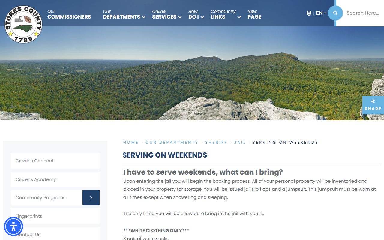 Stokes County warrant records weekend serving booking rules